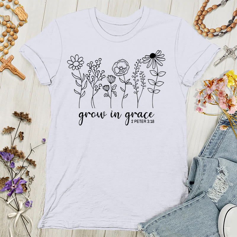 Christianartworkshop Wachse in der Gnade 2 Petrus 3,18 Damen-T-Shirt - Weiß - 4XL - image 7