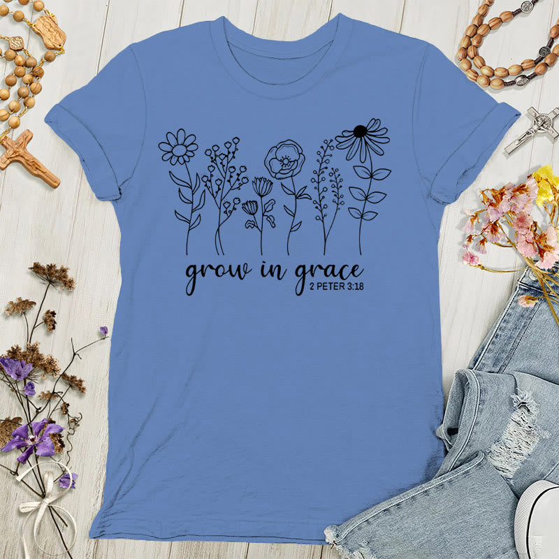Christianartworkshop Wachse in der Gnade 2 Petrus 3,18 Damen-T-Shirt - Blau - 4XL - image 3