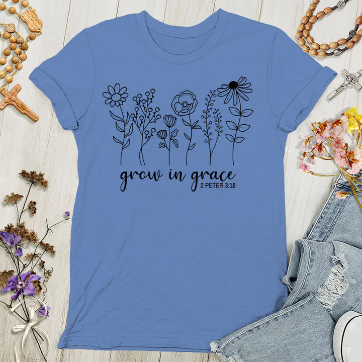 Christianartworkshop Wachse in der Gnade 2 Petrus 3,18 Damen-T-Shirt - Blau - 4XL - image 3