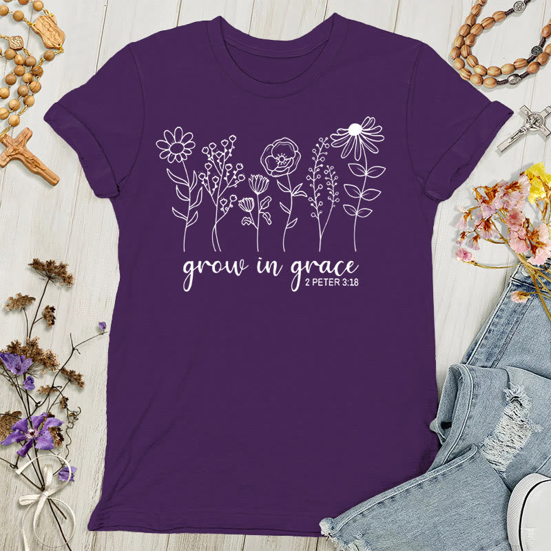 Christianartworkshop Wachse in der Gnade 2 Petrus 3,18 Damen-T-Shirt - Lila - 4XL - image 4