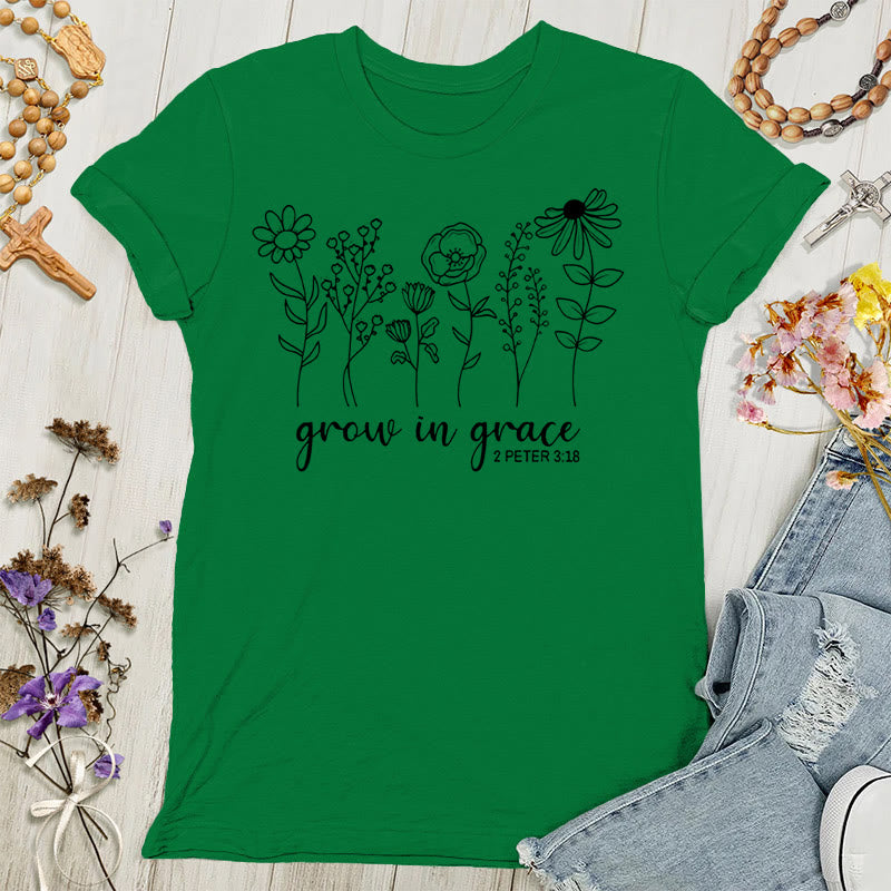 Christianartworkshop Wachse in der Gnade 2 Petrus 3,18 Damen-T-Shirt - Grün - 4XL - image 5