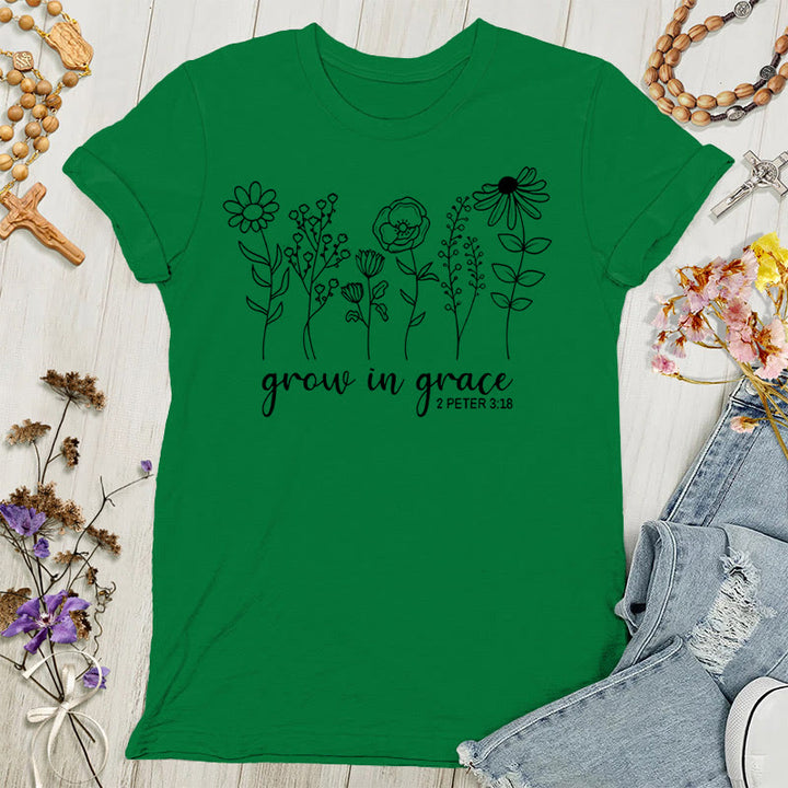 Christianartworkshop Wachse in der Gnade 2 Petrus 3,18 Damen-T-Shirt - Grün - 4XL - image 5