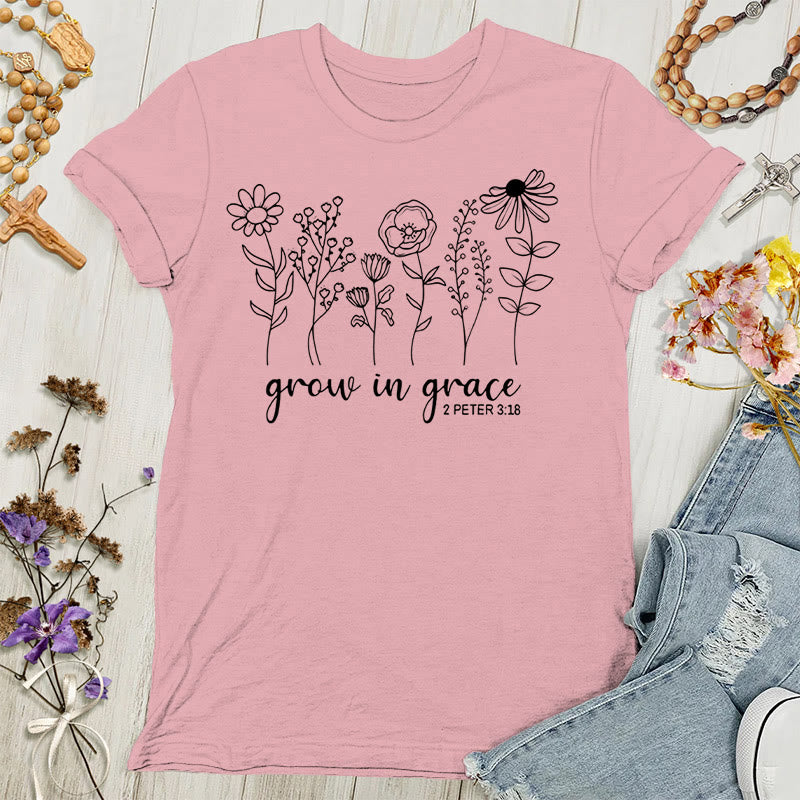 Christianartworkshop Wachse in der Gnade 2 Petrus 3,18 Damen-T-Shirt - Hellrosa - 4XL - image 0