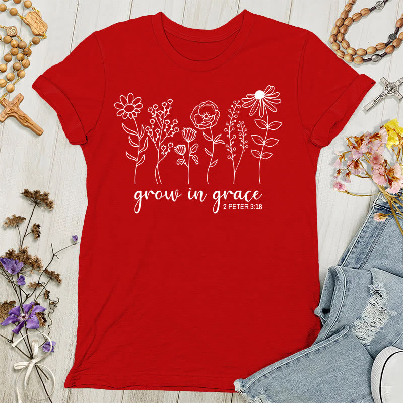 Christianartworkshop Wachsen in Gnade 2 Peter 3:18 Damen T-Shirt