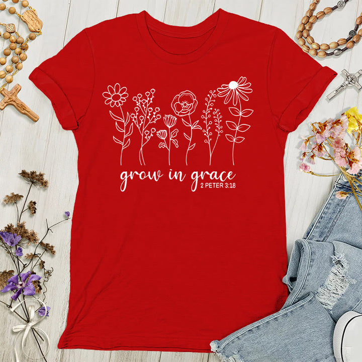 Christianartworkshop Wachsen in Gnade 2 Peter 3:18 Damen T-Shirt