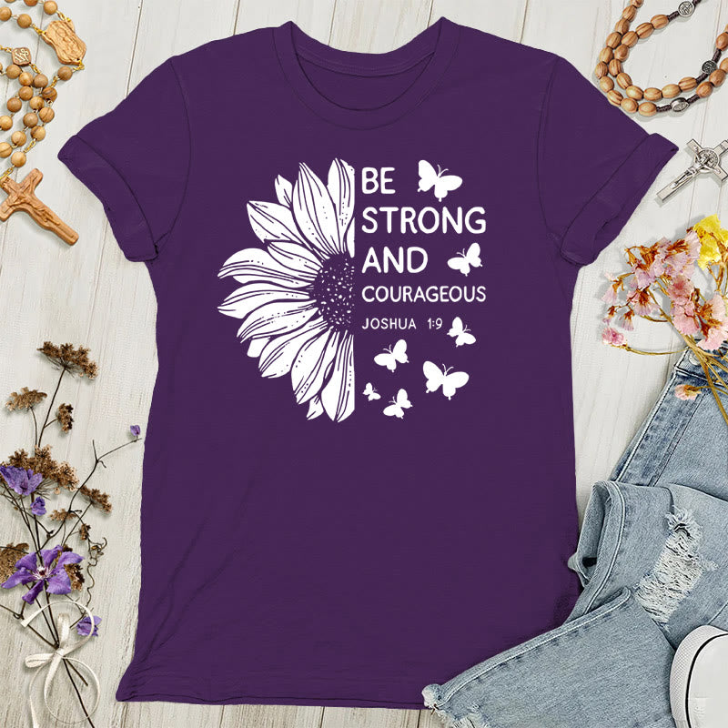 Christianartworkshop Sei stark und mutig Josua 1:9 Damen-T-Shirt - Lila - 4XL - image 5