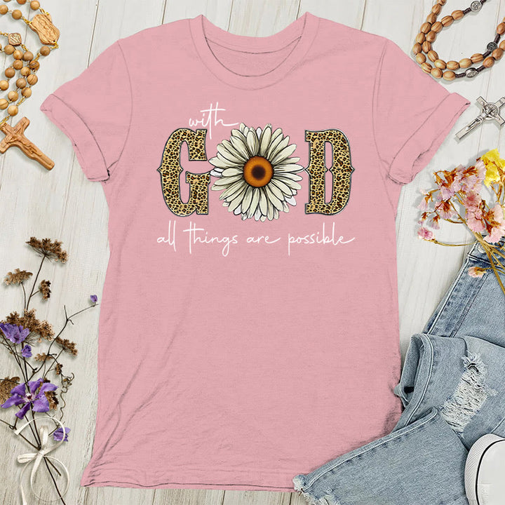 Christianartworkshop Mit Gott sind alle Dinge möglich Polyester Damen T-Shirt