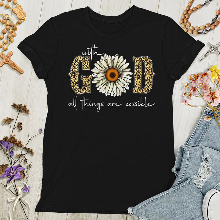 Christianartworkshop Mit Gott sind alle Dinge möglich Polyester Damen T-Shirt