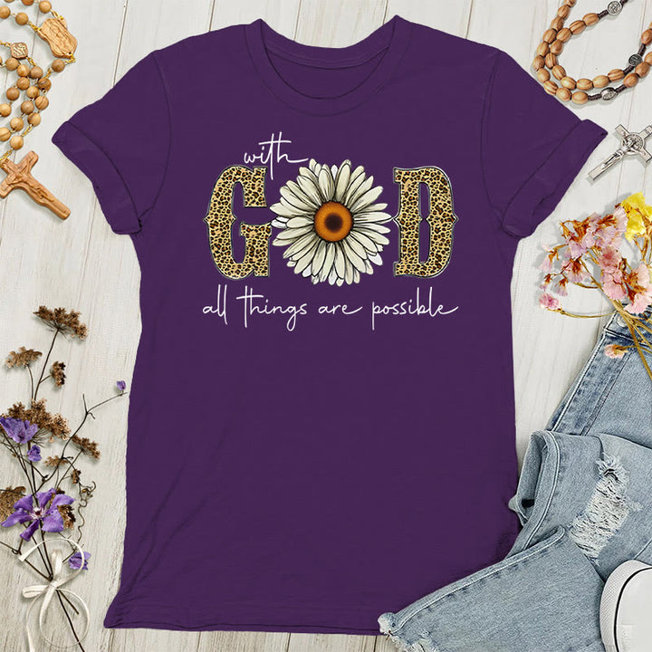 Christianartworkshop Mit Gott ist alles möglich Damen-T-Shirt - Lila - 4XL - image 4