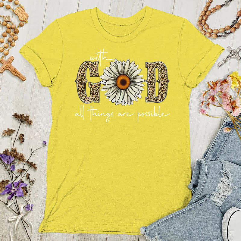 Christianartworkshop Mit Gott sind alle Dinge möglich Polyester Damen T-Shirt