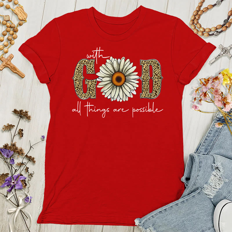 Christianartworkshop Mit Gott sind alle Dinge möglich Polyester Damen T-Shirt