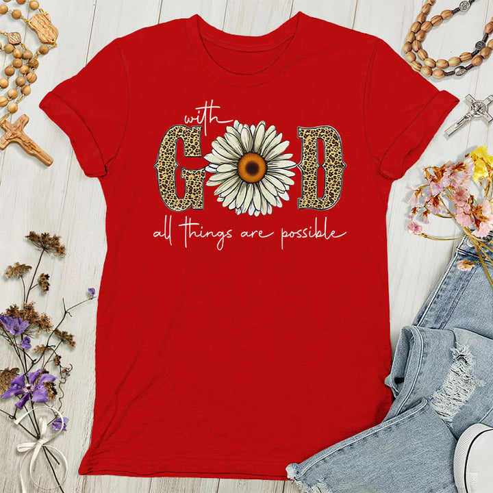 Christianartworkshop Mit Gott sind alle Dinge möglich Polyester Damen T-Shirt