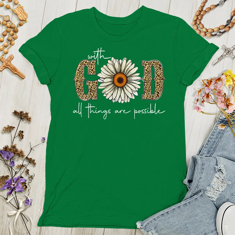 Christianartworkshop Mit Gott sind alle Dinge möglich Polyester Damen T-Shirt