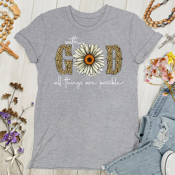 Christianartworkshop Mit Gott sind alle Dinge möglich Polyester Damen T-Shirt