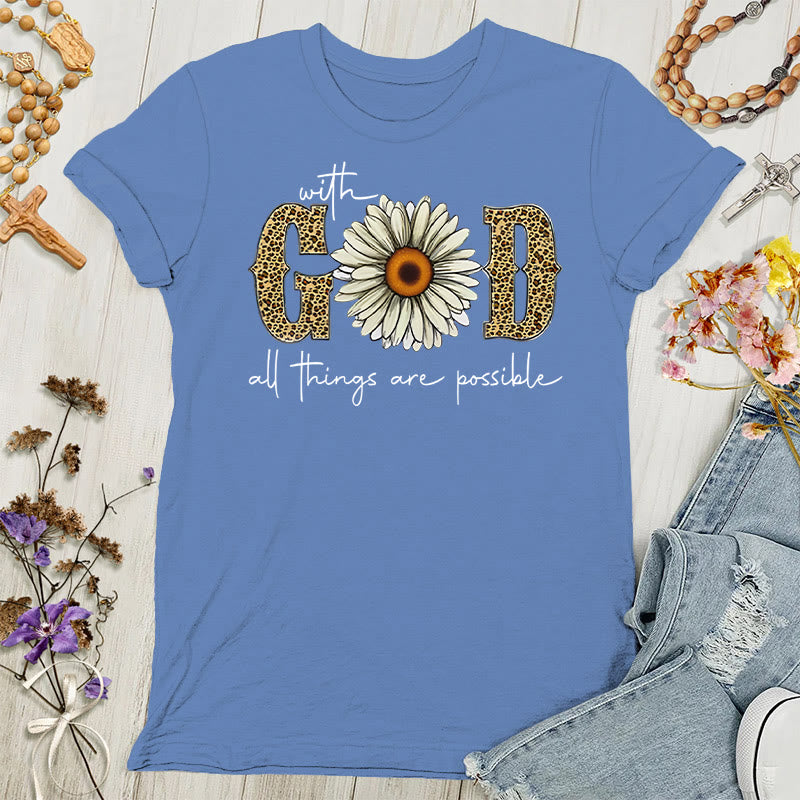 Christianartworkshop Mit Gott ist alles möglich Damen-T-Shirt - Blau - 4XL - image 5