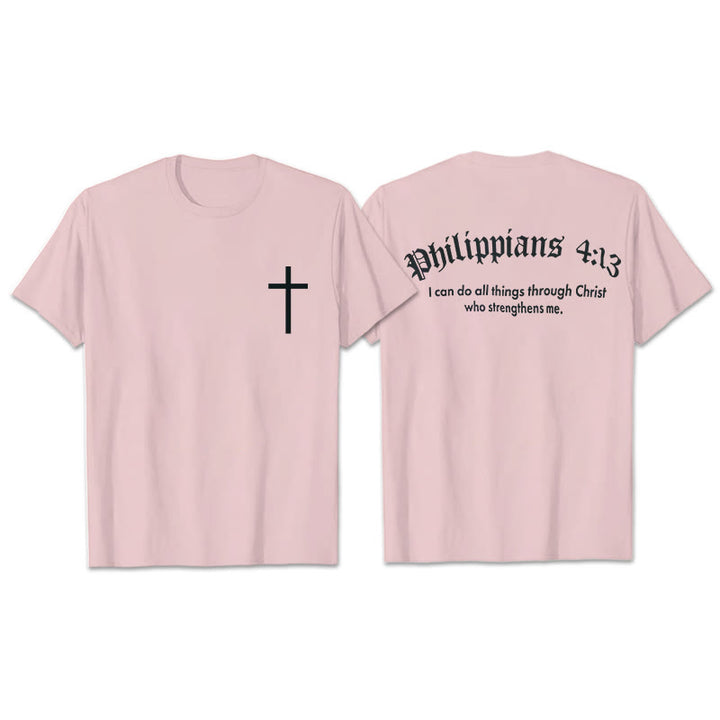 Christianartworkshop Philipper 4,13 „Ich vermag alles“ Kraft-T-Shirt - Rosa - 2XL - image 6