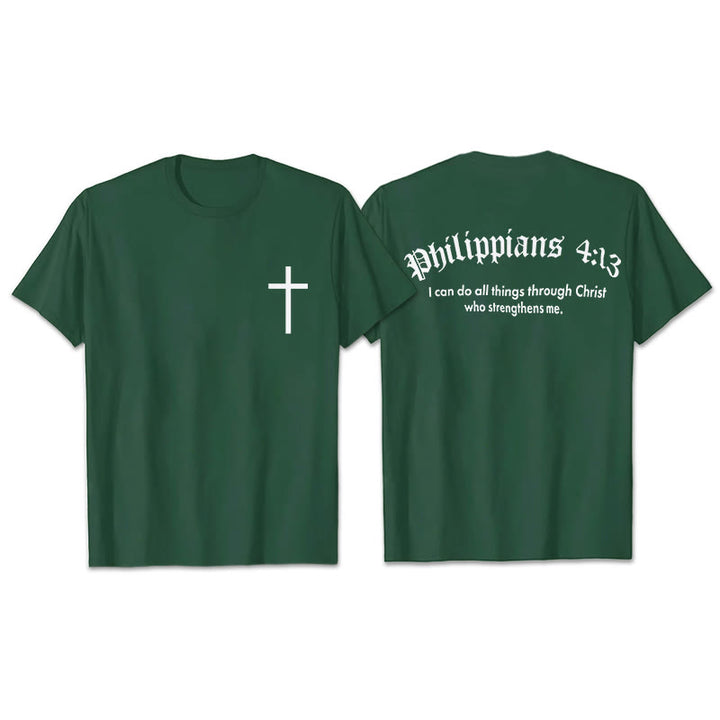 Christianartworkshop Philipper 4,13 „Ich vermag alles“ Kraft-T-Shirt - Dunkelgrün - 2XL - image 9