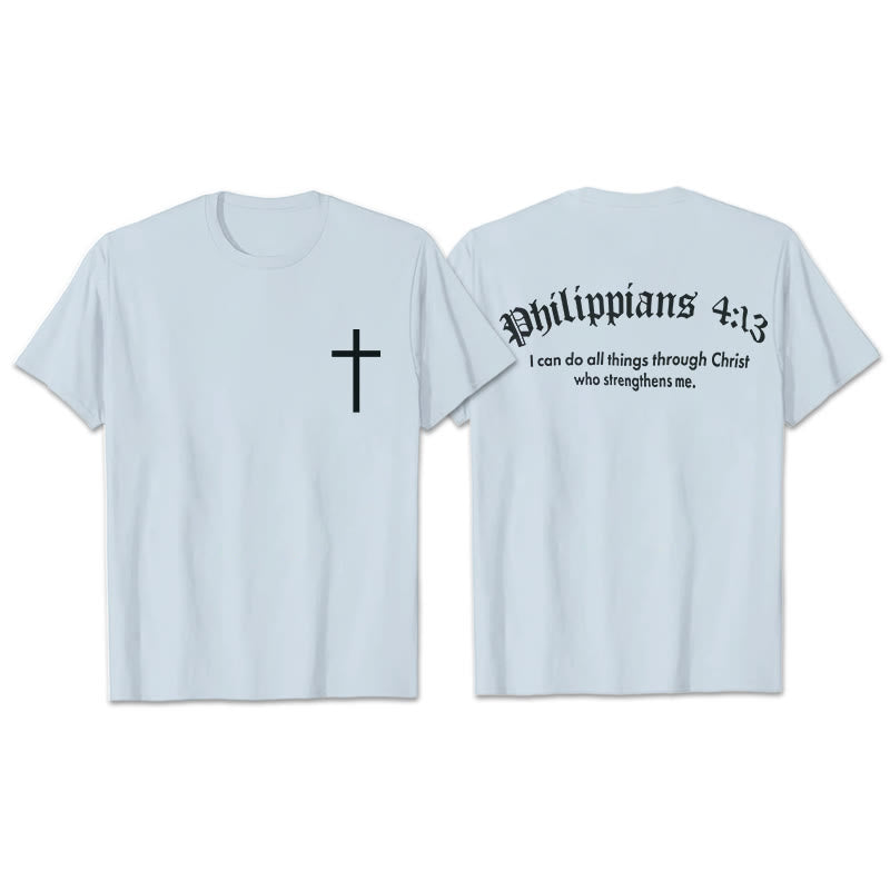 Christianartworkshop Philipper 4,13 „Ich vermag alles“ Kraft-T-Shirt - Blau - 2XL - image 3