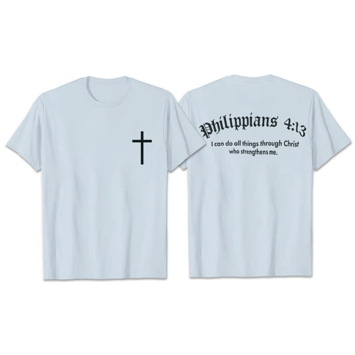 Christianartworkshop Philipper 4,13 „Ich vermag alles“ Kraft-T-Shirt - Blau - 2XL - image 3