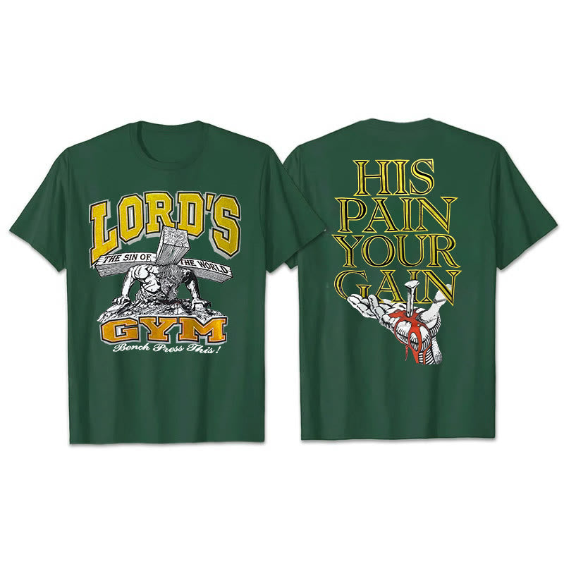 Christianartworkshop T-Shirt mit Aufschrift „His Pain Your Gai“ - Dunkelgrün - 2XL - image 13