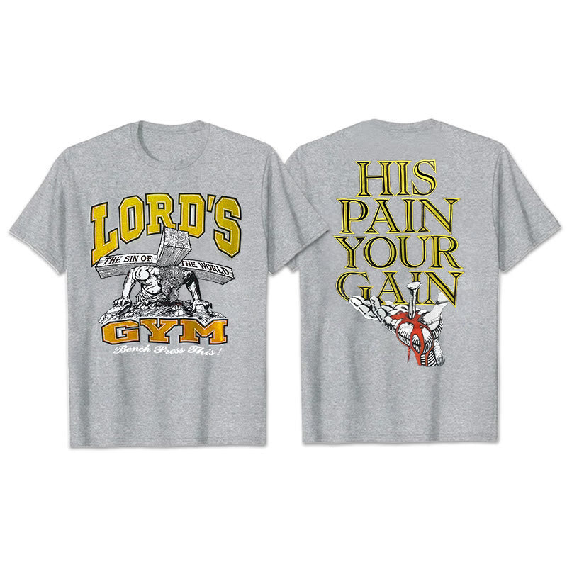 Christianartworkshop T-Shirt mit Aufschrift „His Pain Your Gai“ - Grau - 2XL - image 8