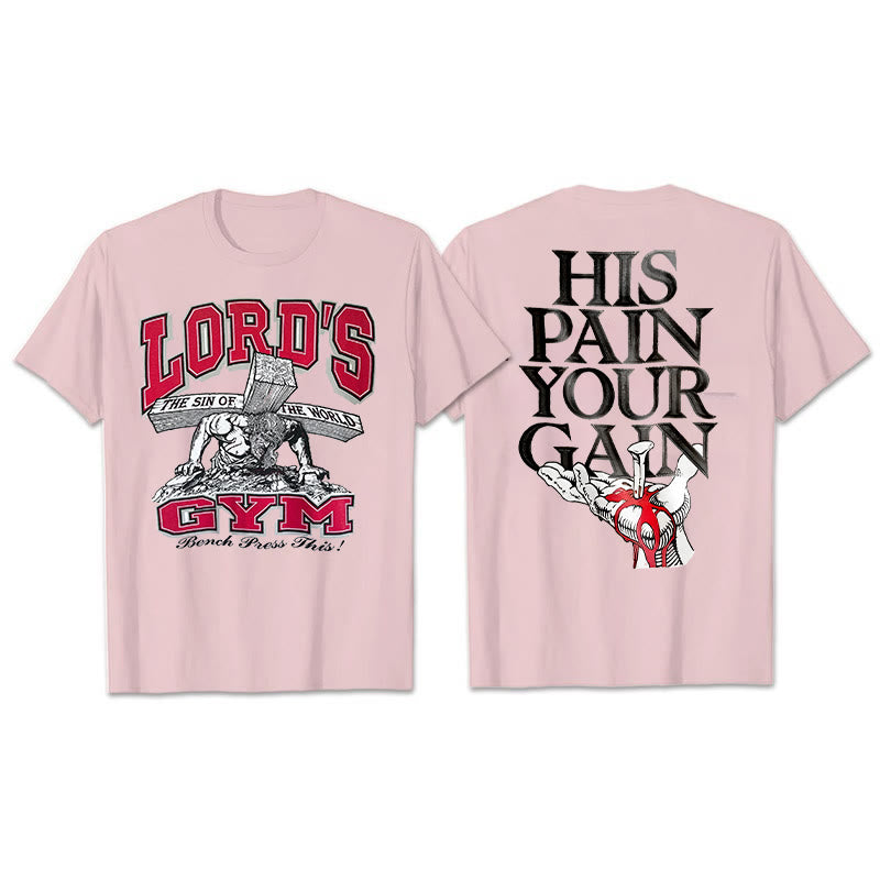 Christianartworkshop T-Shirt mit Aufschrift „His Pain Your Gai“ - Rosa - 2XL - image 9