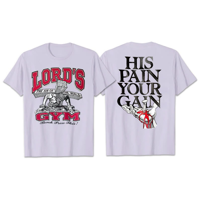 Christianartworkshop T-Shirt mit Aufschrift „His Pain Your Gai“ - Lila - 2XL - image 11