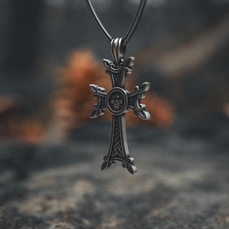 Christianartworkshop Halskette mit keltischem Knoten und armenischem Kreuzanhänger der orthodoxen Kirche