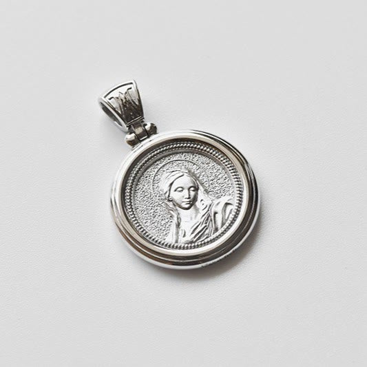 Christianartworkshop Sterling-Medaillen-Halskette mit zwei Seiten, Dornenkrone und Unserer Lieben Frau der Schmerzen - image 4