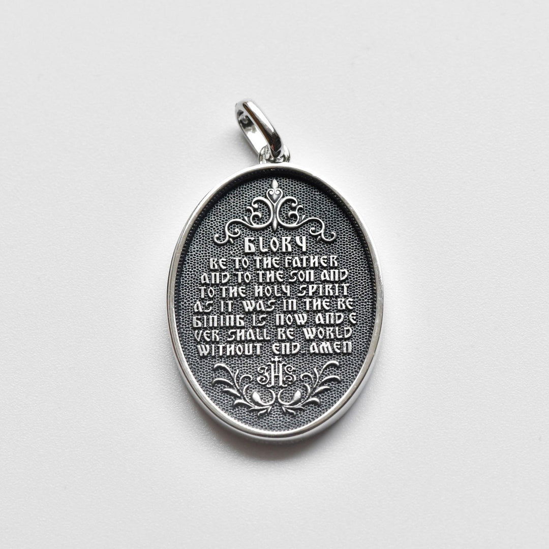 Christianartworkshop Halskette mit ovaler Medaille aus Sterlingsilber im Antik-Stil mit der Barmherzigkeit Jesu - image 3