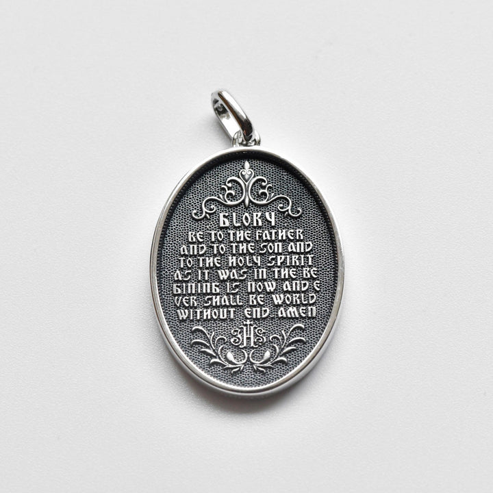Christianartworkshop Halskette mit ovaler Medaille aus Sterlingsilber im Antik-Stil mit der Barmherzigkeit Jesu - image 3
