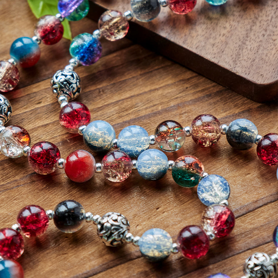 Christianartworkshop GEBETSVOLLER GLAUBE: Handgefertigter Rosenkranz mit mehrfarbigen Glasperlen und Messingkruzifix in Farbverlaufsform mit Geschenkkarte - image 9