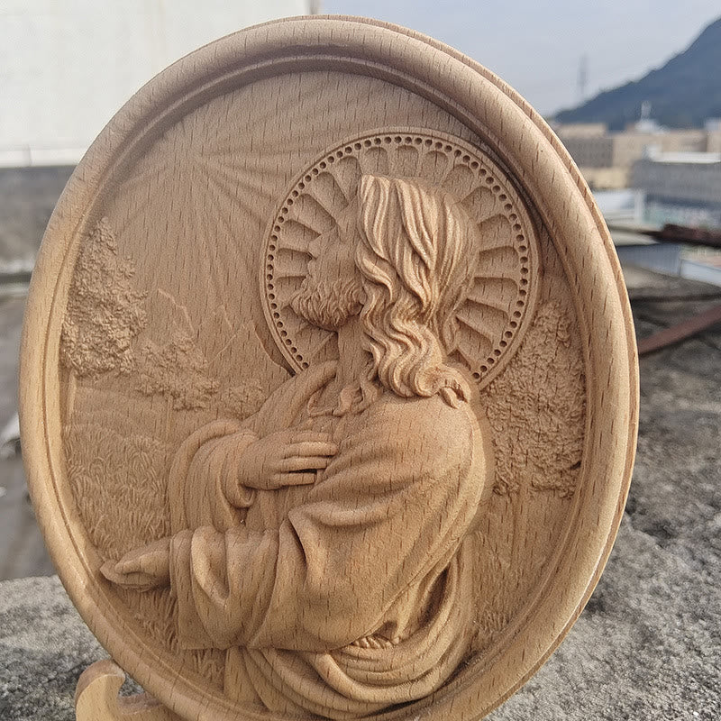 Christianartworkshop Garten-Gebetsrelief, inspiriert vom Glauben, Heiliges Herz Jesu