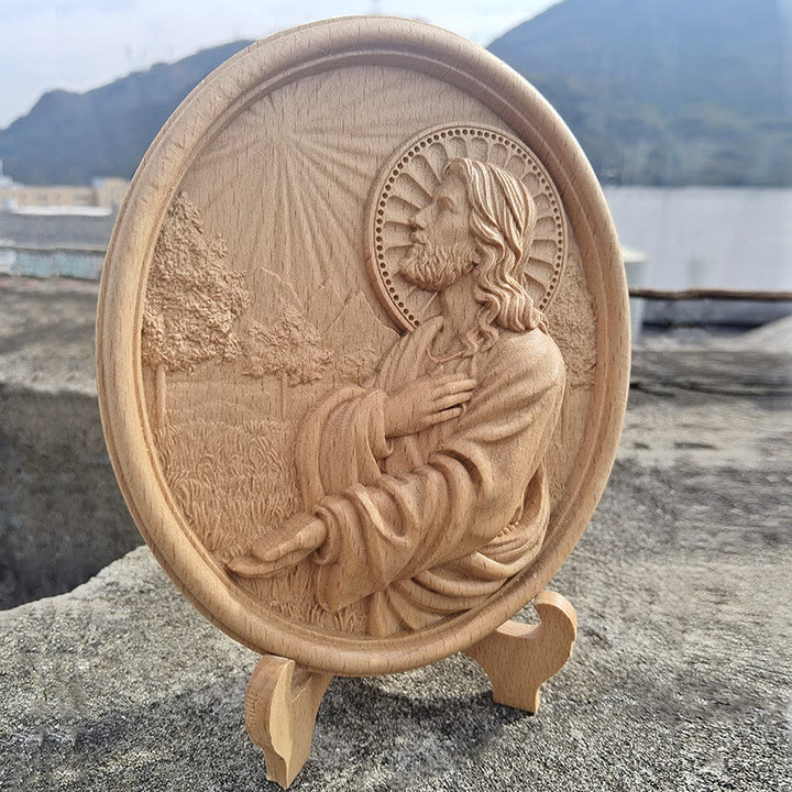 Christianartworkshop Garten-Gebetsrelief, inspiriert vom Glauben, Heiliges Herz Jesu