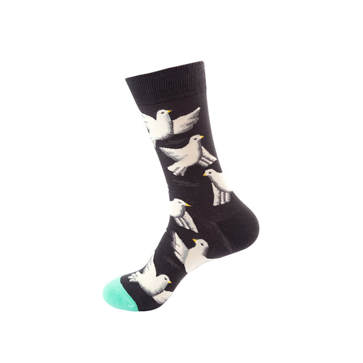 Christianartworkshop Schwarze Crew-Unisex-Socken mit weißen Tauben des Heiligen Geistes: Lass den Frieden mit jedem Schritt aufsteigen - image 5