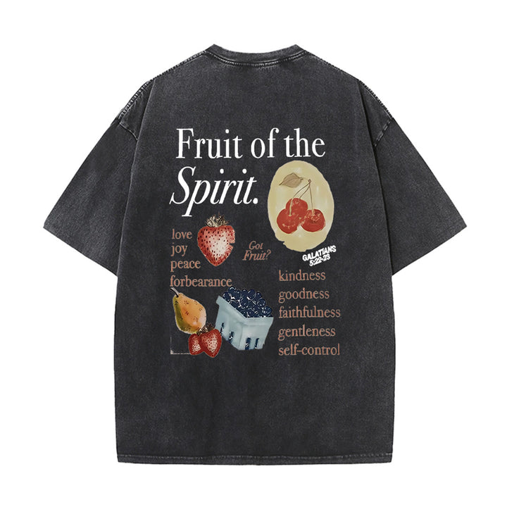 Christianartworkshop Fruit Of The Spirit Doppelseitiges, gewaschenes Unisex-T-Shirt