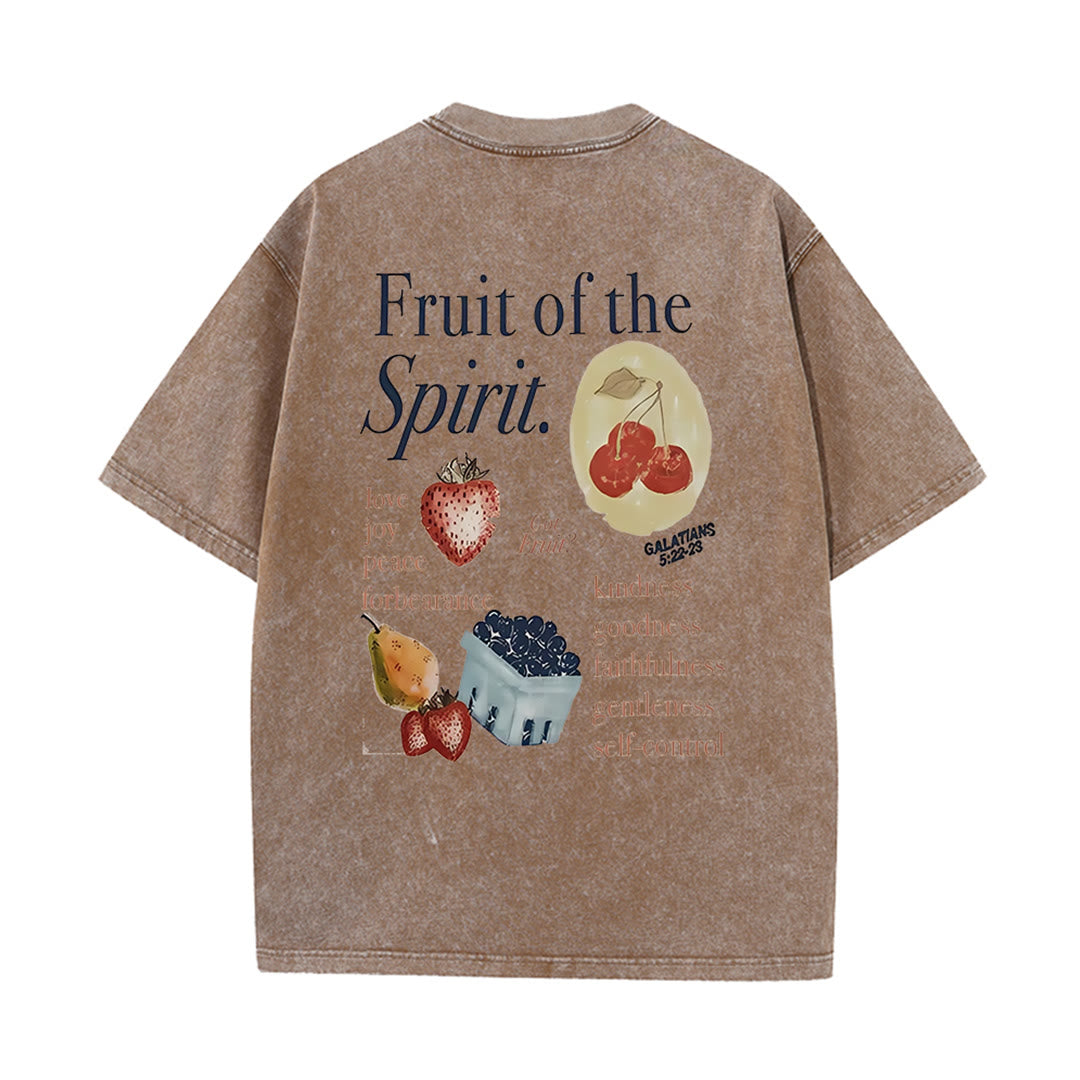 Christianartworkshop Fruit Of The Spirit Doppelseitiges, gewaschenes Unisex-T-Shirt