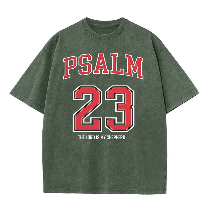 Christianartworkshop Psalm 23 Christliches Unisex-T-Shirt, gewaschen