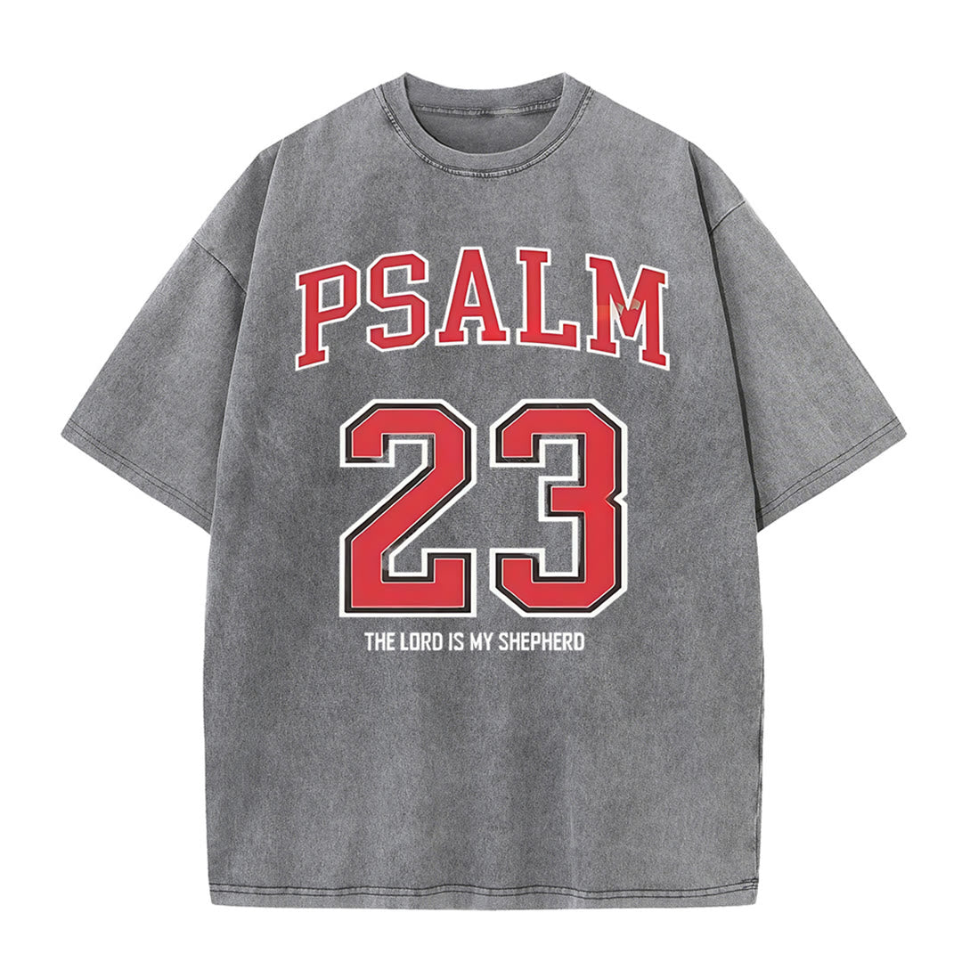 Christianartworkshop Psalm 23 Christliches Unisex-T-Shirt, gewaschen
