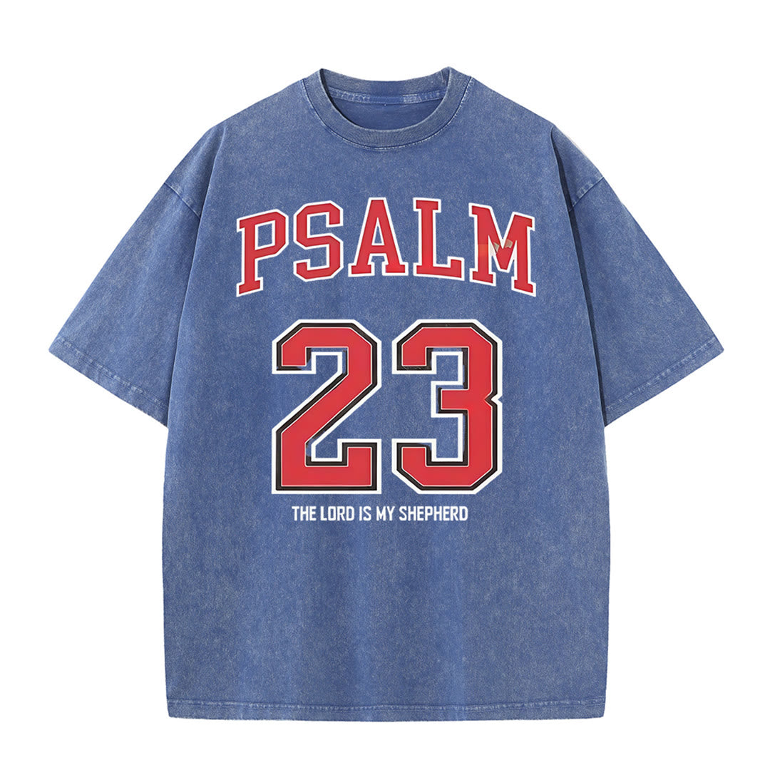 Christianartworkshop Psalm 23 Christliches Unisex-T-Shirt, gewaschen