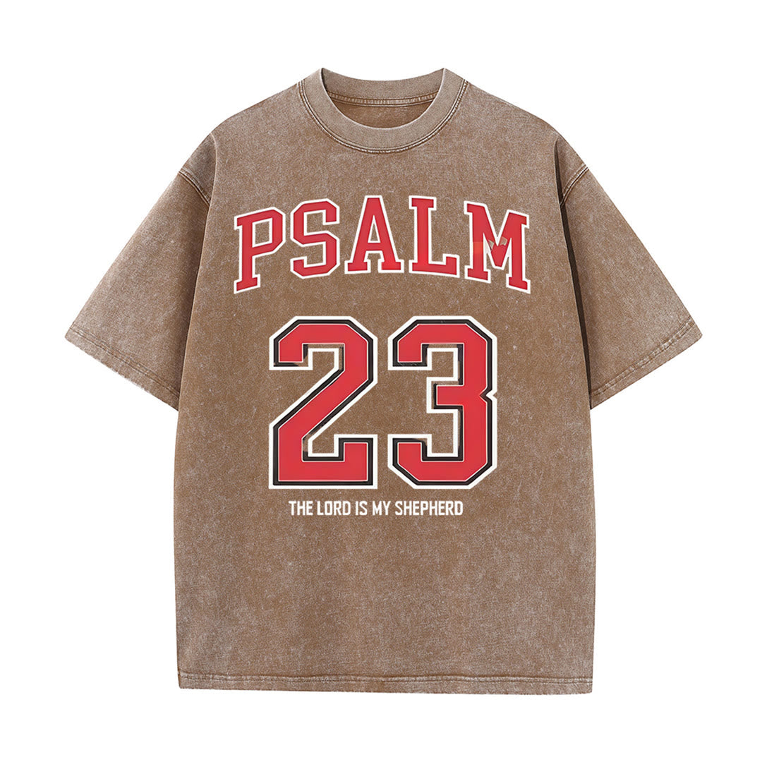 Christianartworkshop Psalm 23 Christliches Unisex-T-Shirt, gewaschen