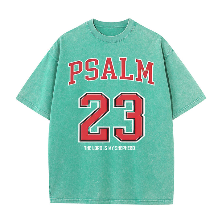 Christianartworkshop Psalm 23 Christliches Unisex-T-Shirt, gewaschen