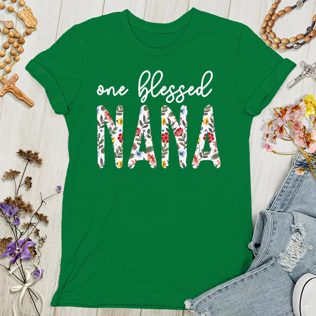 Christianartworkshop Damen T-Shirt mit Aufschrift „One Blessed Nana“ - Grün - 4XL - image 7
