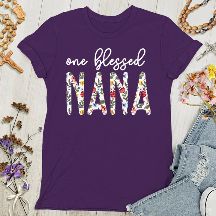 Christianartworkshop Damen T-Shirt mit Aufschrift „One Blessed Nana“ - Lila - 4XL - image 5