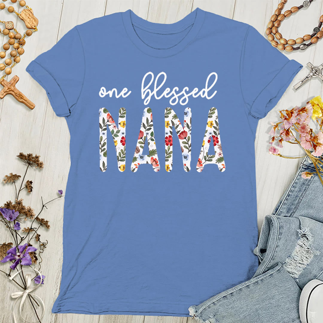 Christianartworkshop Damen T-Shirt mit Aufschrift „One Blessed Nana“ - Blau - 4XL - image 4