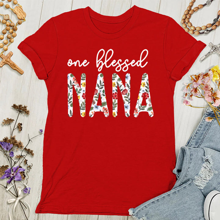 Christianartworkshop Damen T-Shirt mit Aufschrift „One Blessed Nana“