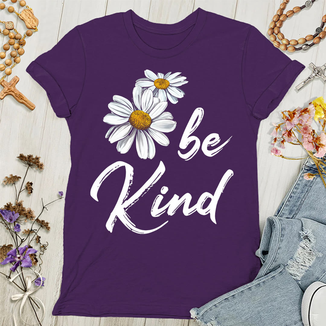 Christianartworkshop Be Kind Daisy Damen T-Shirt: Gottes Gnade mit Freundlichkeit teilen - Lila - 4XL - image 5