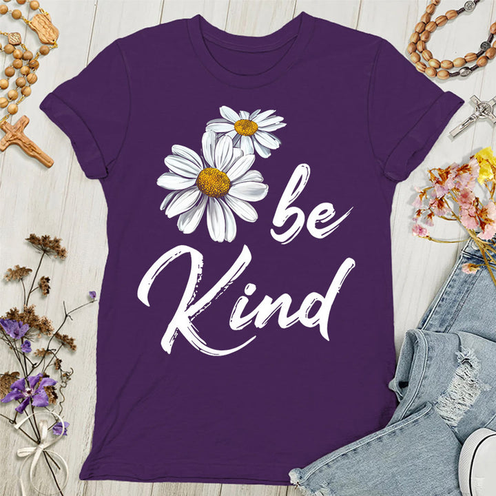 Christianartworkshop Be Kind Daisy Damen T-Shirt: Gottes Gnade mit Freundlichkeit teilen - Lila - 4XL - image 5
