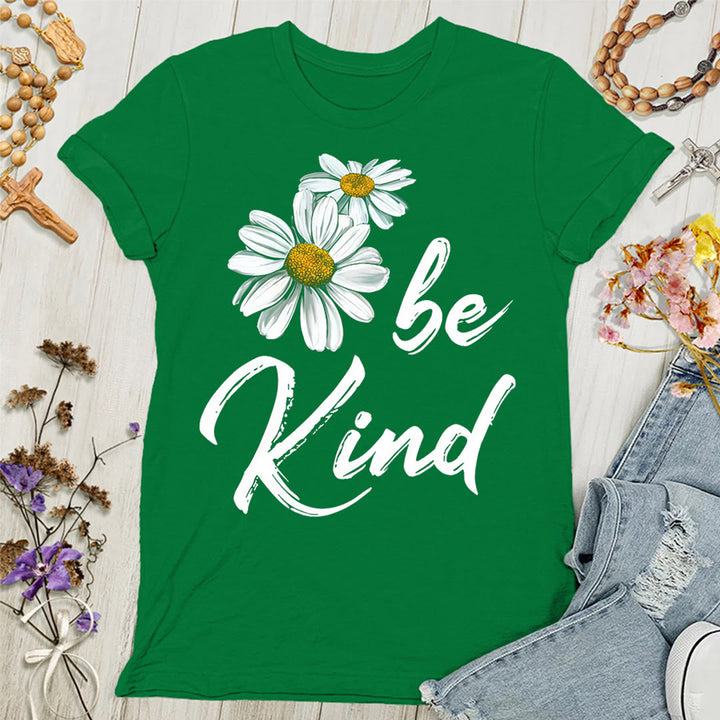 Christianartworkshop Be Kind Daisy Damen T-Shirt: Gottes Gnade mit Freundlichkeit teilen - Grün - 4XL - image 7