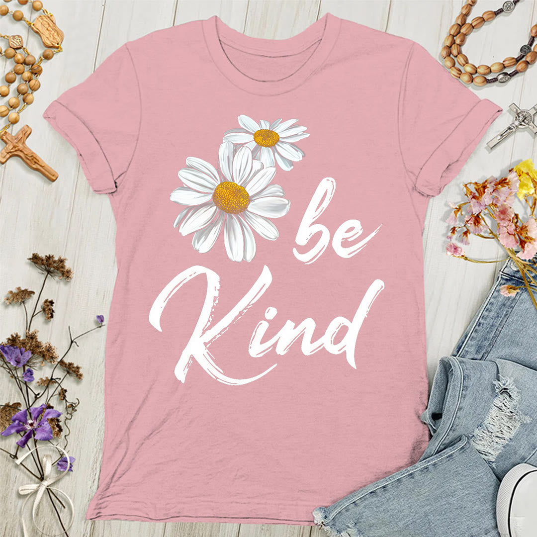 Christianartworkshop Be Kind Daisy Damen T-Shirt: Gottes Gnade mit Freundlichkeit teilen - Rosa - 4XL - image 2